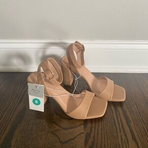 a. new day tan block heels. Women’s size 8